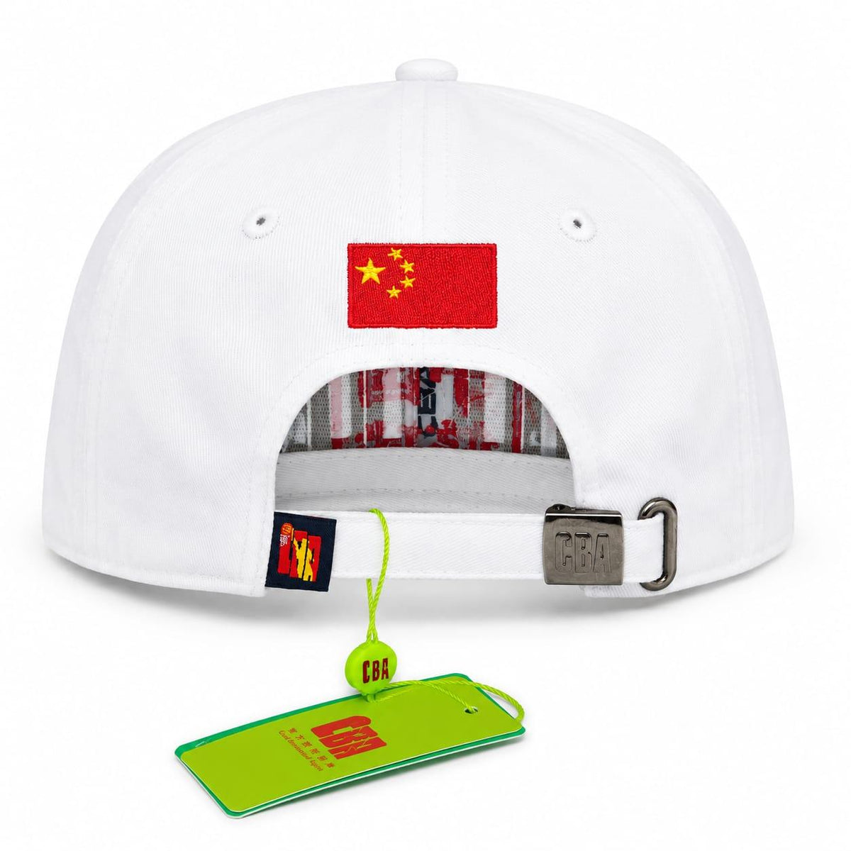 Embroidered CBA baseball cap in white side view 