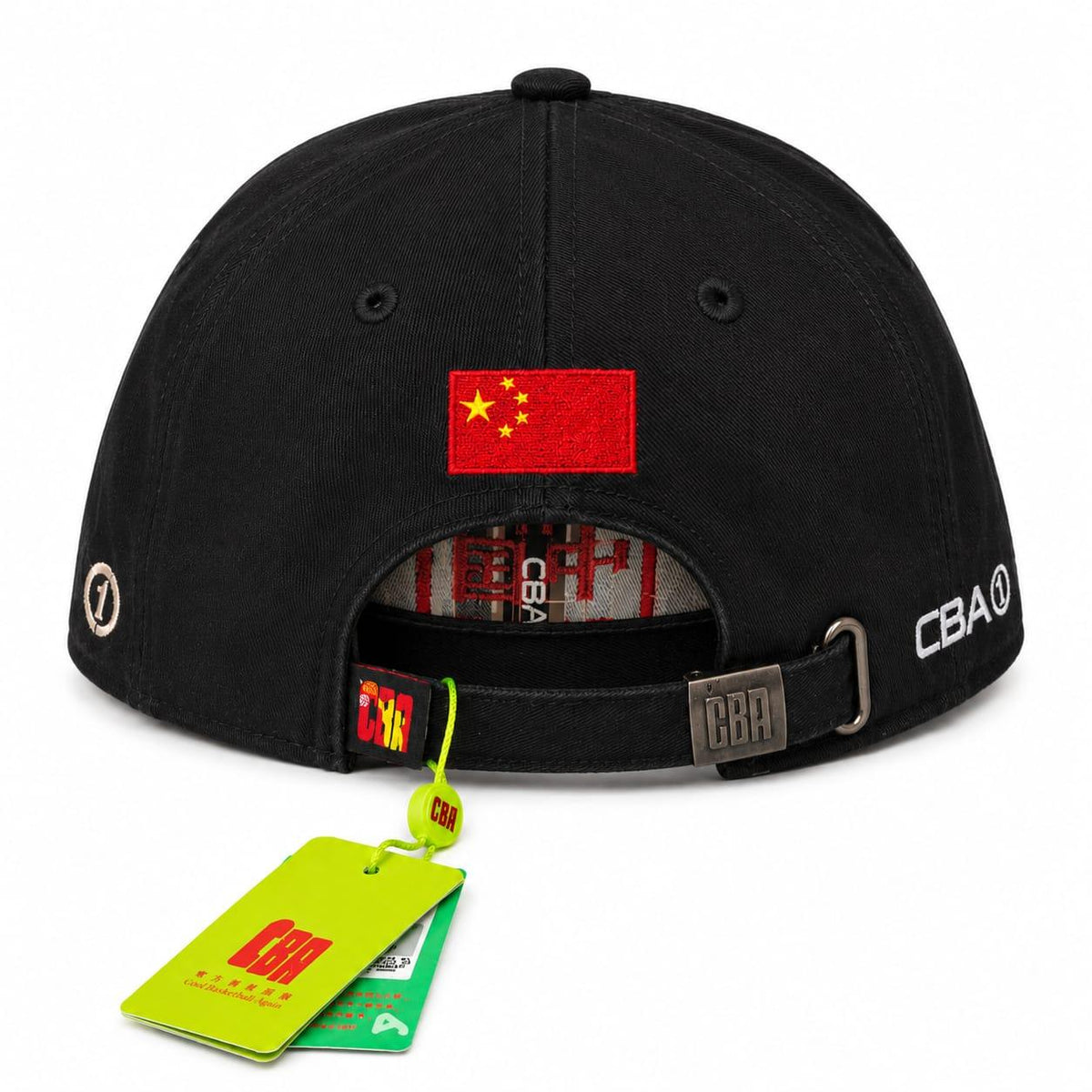 Embroidered CBA baseball cap in black side view 