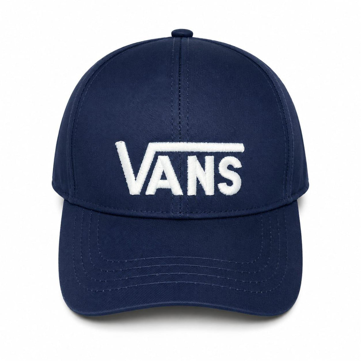 Embroidered Vans baseball cap in blue side view