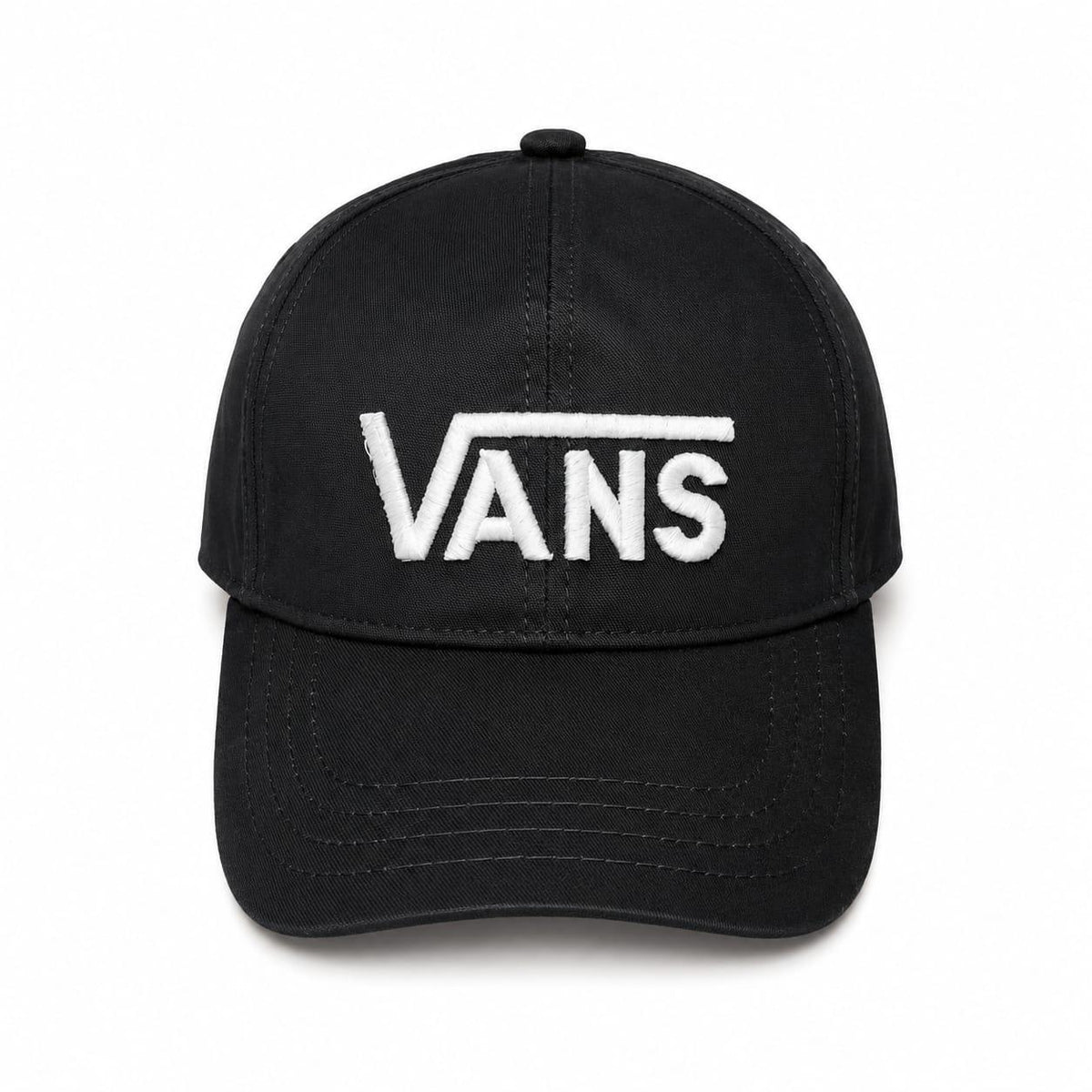 Embroidered Vans baseball cap in black side view