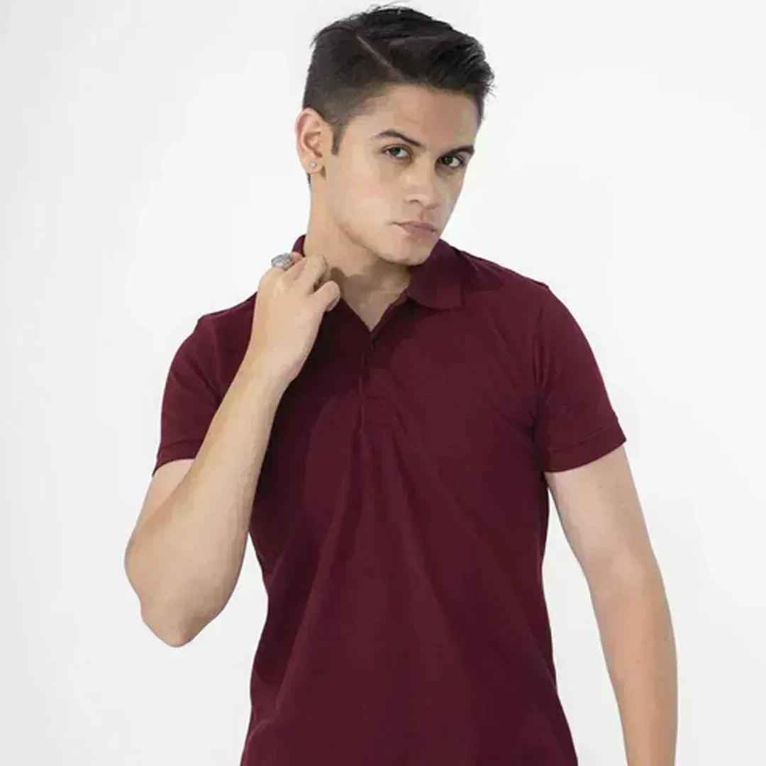 Classic maroon printed apparel side view
