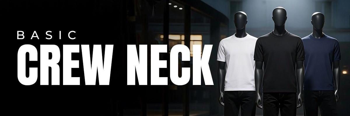 Basic crew neck t-shirts on display at Jama Cloth Market