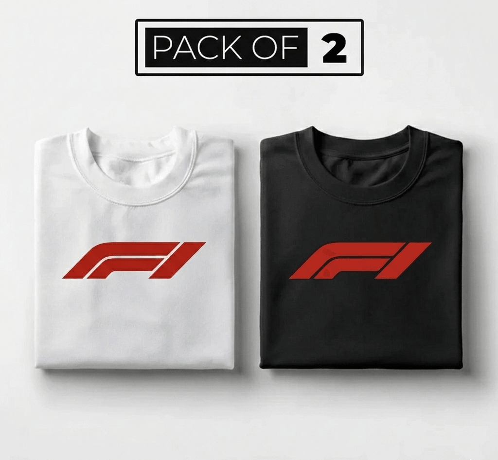 Pack of 2 F1 cotton round necks bundle view