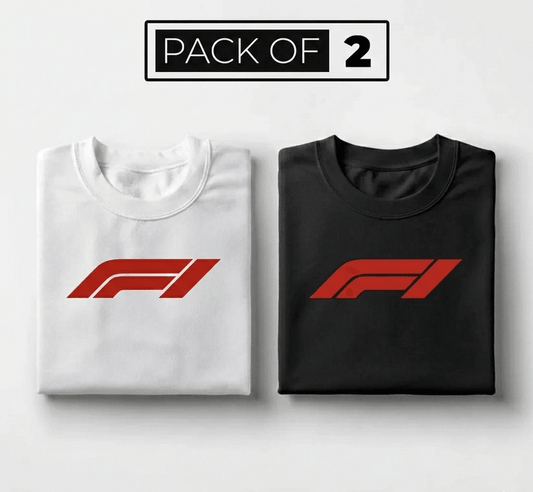 Pack of 2 F1 cotton round necks bundle view