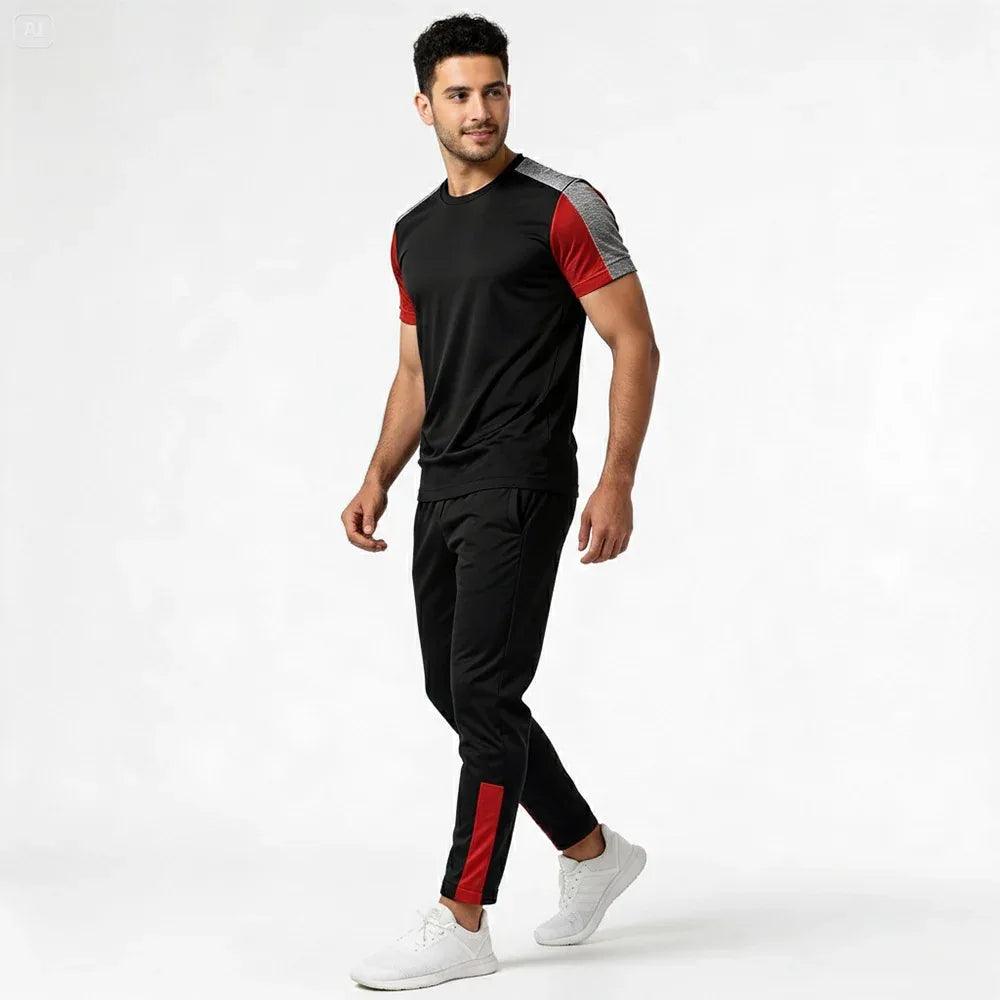 Classic black summer tracksuit side view