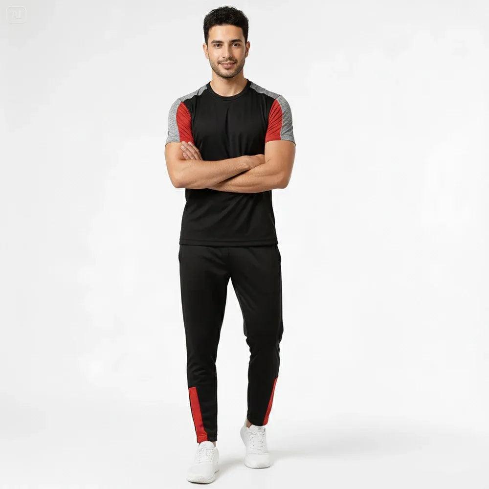 Classic black summer tracksuit back view